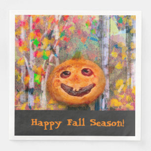 Cute Happy Halloween Pumpkin Face Servet