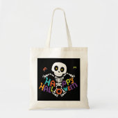 Cute Happy Halloween Skeleton Tote Bag (Voorkant)