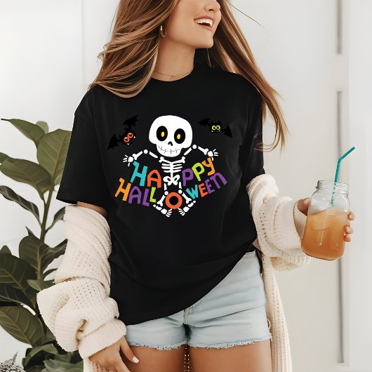 Cute Happy Halloween Skeleton Tri-Blend Shirt