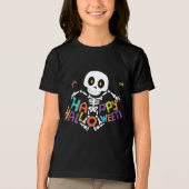 Cute Happy Halloween Skeleton Tri-Blend Shirt (Voorkant)