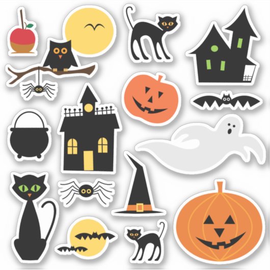 Cute Happy Halloween Sticker (Voorkant)