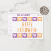 Cute Happy Halloween Typografie Gelinieerd Mini Notitiekaartje (Voorkant / Achterkant in situ)