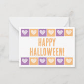 Cute Happy Halloween Typografie Gelinieerd Mini Notitiekaartje (Voorkant)