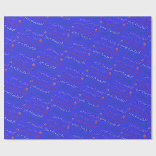 Cute Happy Hannukah, Channukah Cadeaupapier (Vlak)