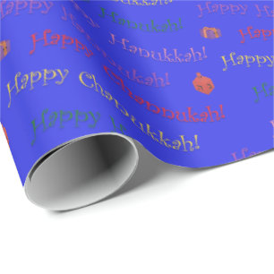 Cute Happy Hannukah, Channukah Cadeaupapier