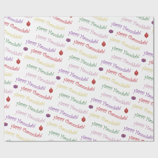 Cute Happy Hannukah, Channulah Cadeaupapier (Vlak)