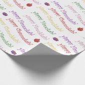 Cute Happy Hannukah, Channulah Cadeaupapier (Hoek)