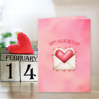 Cute Happy Heart Day Valentine's Day Card Kaart