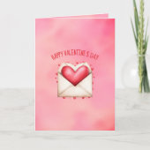 Cute Happy Heart Day Valentine's Day Card Kaart (Voorkant)
