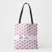 Cute Happy Hedgel Pattern Pink White Tote Bag (Voorkant)