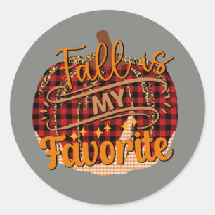 Cute Happy Herfst-pompoen Ronde Sticker