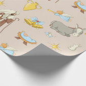 Cute Happy Holiday-kerstspeelpatroon Cadeaupapier (Hoek)