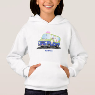 Cute happy ice roomtruck cartoon