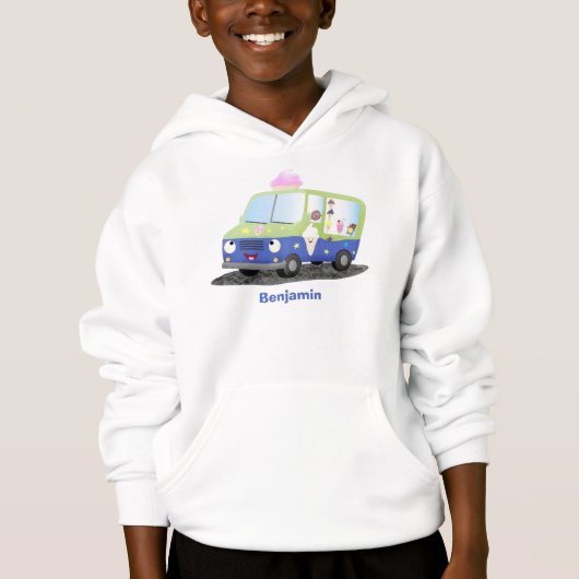 Cute happy ice roomtruck cartoon (Voorkant)