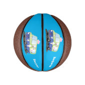 Cute happy ice roomtruck cartoon basketbal (Verticaal)