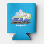 Cute happy ice roomtruck cartoon blikjeskoeler (Voorkant)