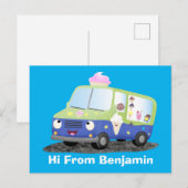 Cute happy ice roomtruck cartoon briefkaart (Voorkant / Achterkant)