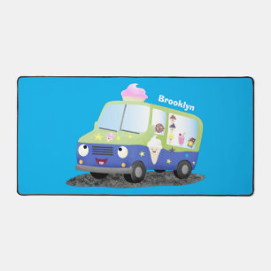 Cute happy ice roomtruck cartoon bureaumat