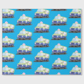 Cute happy ice roomtruck cartoon cadeaupapier (Vlak)