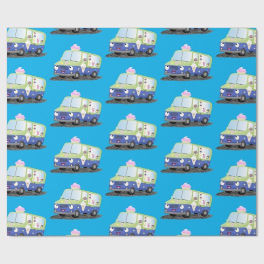 Cute happy ice roomtruck cartoon cadeaupapier (Vlak)