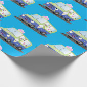 Cute happy ice roomtruck cartoon cadeaupapier (Hoek)