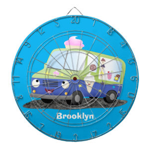 Cute happy ice roomtruck cartoon dartbord