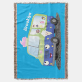 Cute happy ice roomtruck cartoon deken (Voorkant Verticaal)