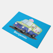Cute happy ice roomtruck cartoon deurmat (Schuin)