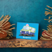 Cute happy ice roomtruck cartoon fotoplaat (Zijkant)