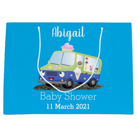 Cute happy ice roomtruck cartoon groot cadeauzakje (Voorkant)