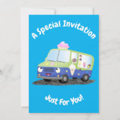 Cute happy ice roomtruck cartoon kaart (Achterkant)