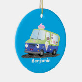 Cute happy ice roomtruck cartoon keramisch ornament (Rechts)