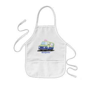 Cute happy ice roomtruck cartoon kinder schort