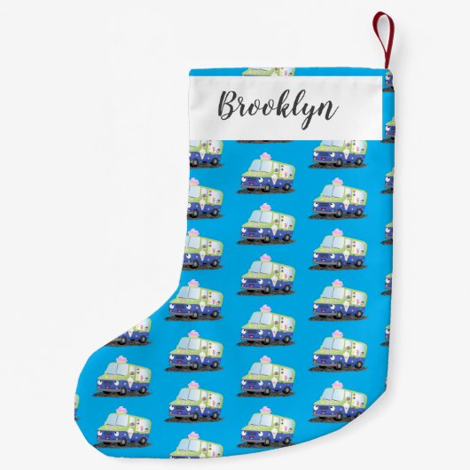 Cute happy ice roomtruck cartoon kleine kerstsok (Achterkant)