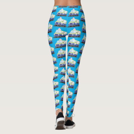 Cute happy ice roomtruck cartoon leggings (Achterkant)
