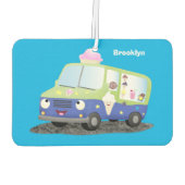 Cute happy ice roomtruck cartoon luchtverfrisser (Achterkant)