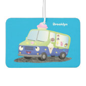 Cute happy ice roomtruck cartoon luchtverfrisser (Voorkant)