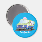 Cute happy ice roomtruck cartoon magneet (Voorkant / Achterkant)