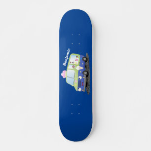 Cute happy ice roomtruck cartoon persoonlijk skateboard