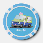 Cute happy ice roomtruck cartoon poker chips (Achterkant)