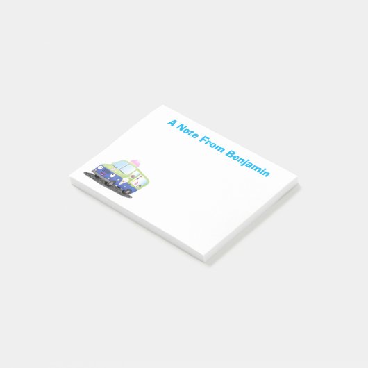 Cute happy ice roomtruck cartoon post-it® notes (Schuin)