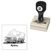 Cute happy ice roomtruck cartoon rubberstempel (Gestempeld)