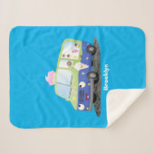 Cute happy ice roomtruck cartoon sherpa deken (Voorkant (horizontaal))