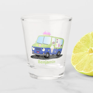 Cute happy ice roomtruck cartoon shot glas