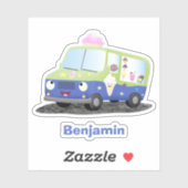 Cute happy ice roomtruck cartoon sticker (Vel)
