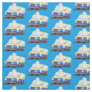 Cute happy ice roomtruck cartoon stof