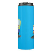 Cute happy ice roomtruck cartoon thermosbeker (Achterkant)