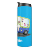 Cute happy ice roomtruck cartoon thermosbeker (Geroteerd rechts)