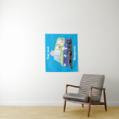 Cute happy ice roomtruck cartoon wandkleed (In situ)