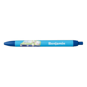 Cute happy ice roomtruck cartoon zwarte inkt pen